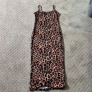 Cheetah Print spaghetti strap bodycon dress
